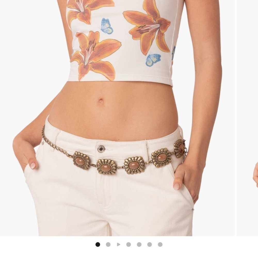 EDIKTED  Tiger Lily  Tube Top with Butterflies size XS